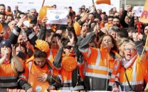 Estibadores en huelga