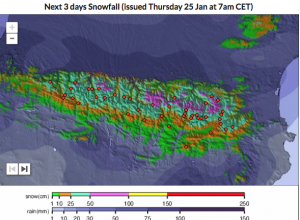 Nevadas durante el fin de semana