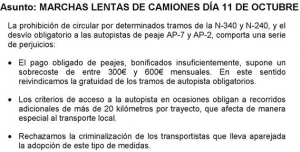 Marchas lentas 11 de octubre